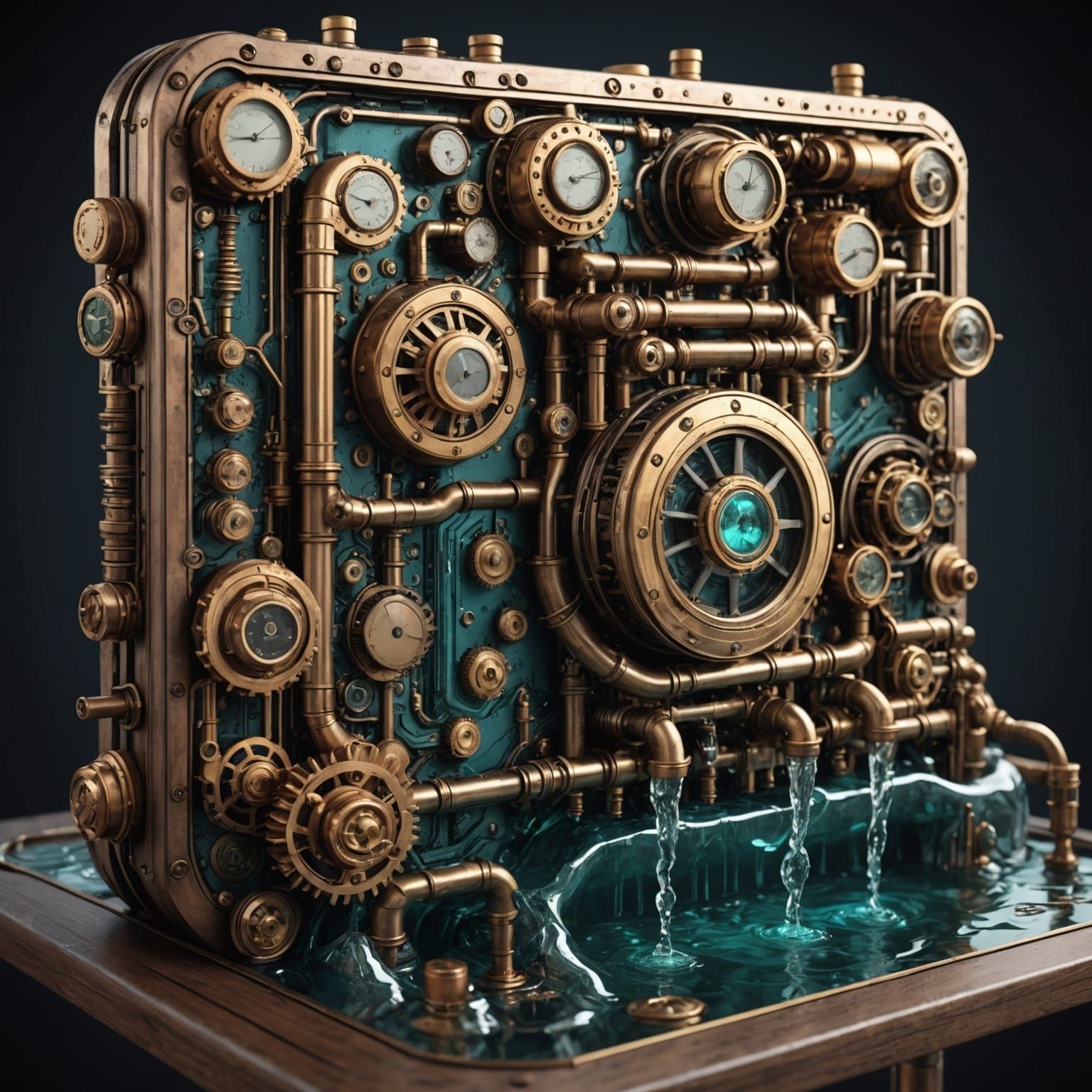 Organic Steampunk Motherboard in 3D