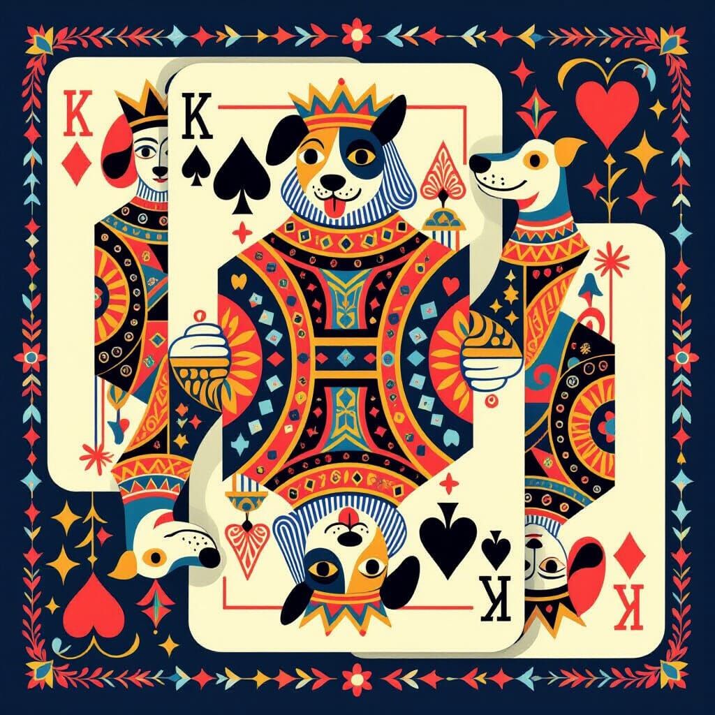 Quirky Dog Playing Cards: King, Queen, Jack, Joker