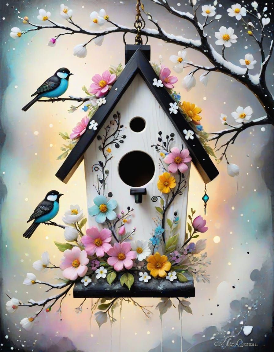 Warm cosy birdhouse