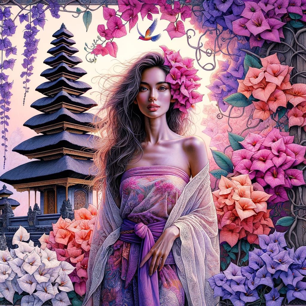 highly detailed, 8k resolution, a beautiful Balinese woman a...