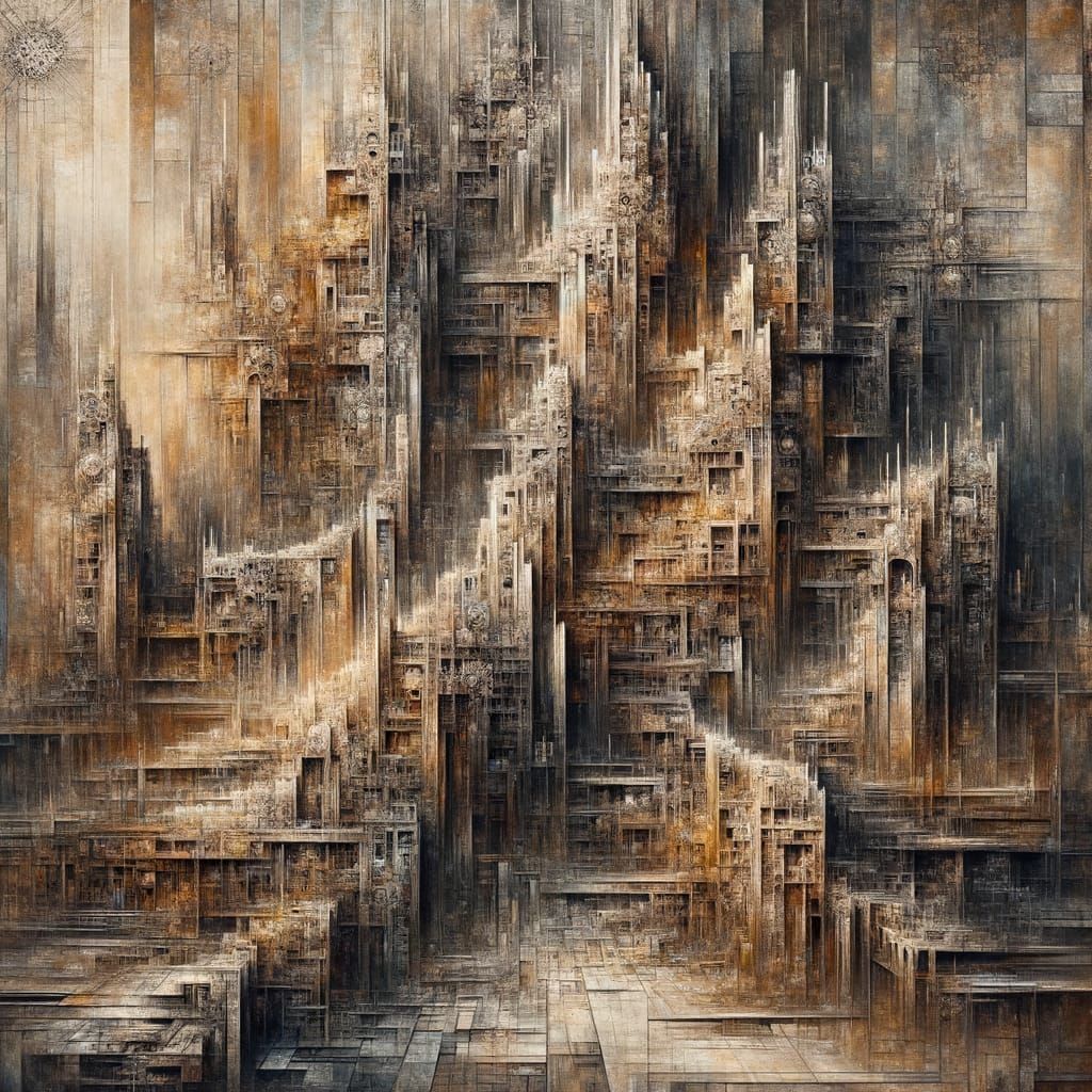 Monumental Artwork in Earth Tones Evokes History