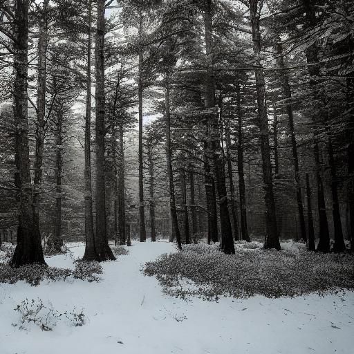 Snowy Forest Cinematic Digital Art in 8K