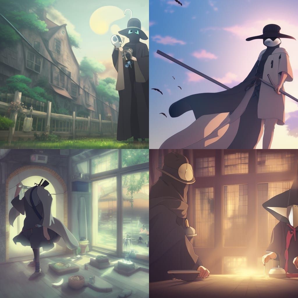 Kawaii Plague Doctor in Anime Style