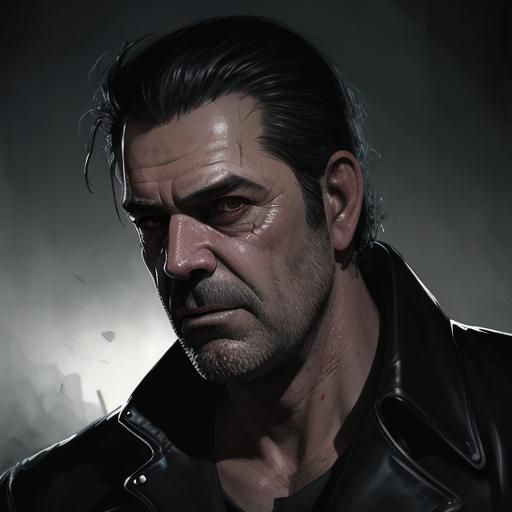 Sinister Portrait of Negan Smith in Digital Art