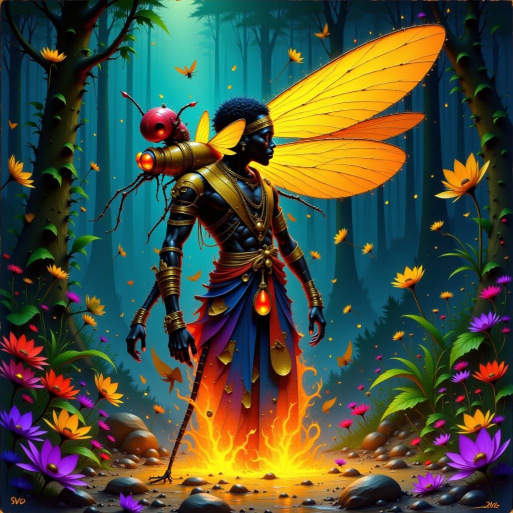 Firefly Transforms in Ghanaian Jungle, Mystical Realism