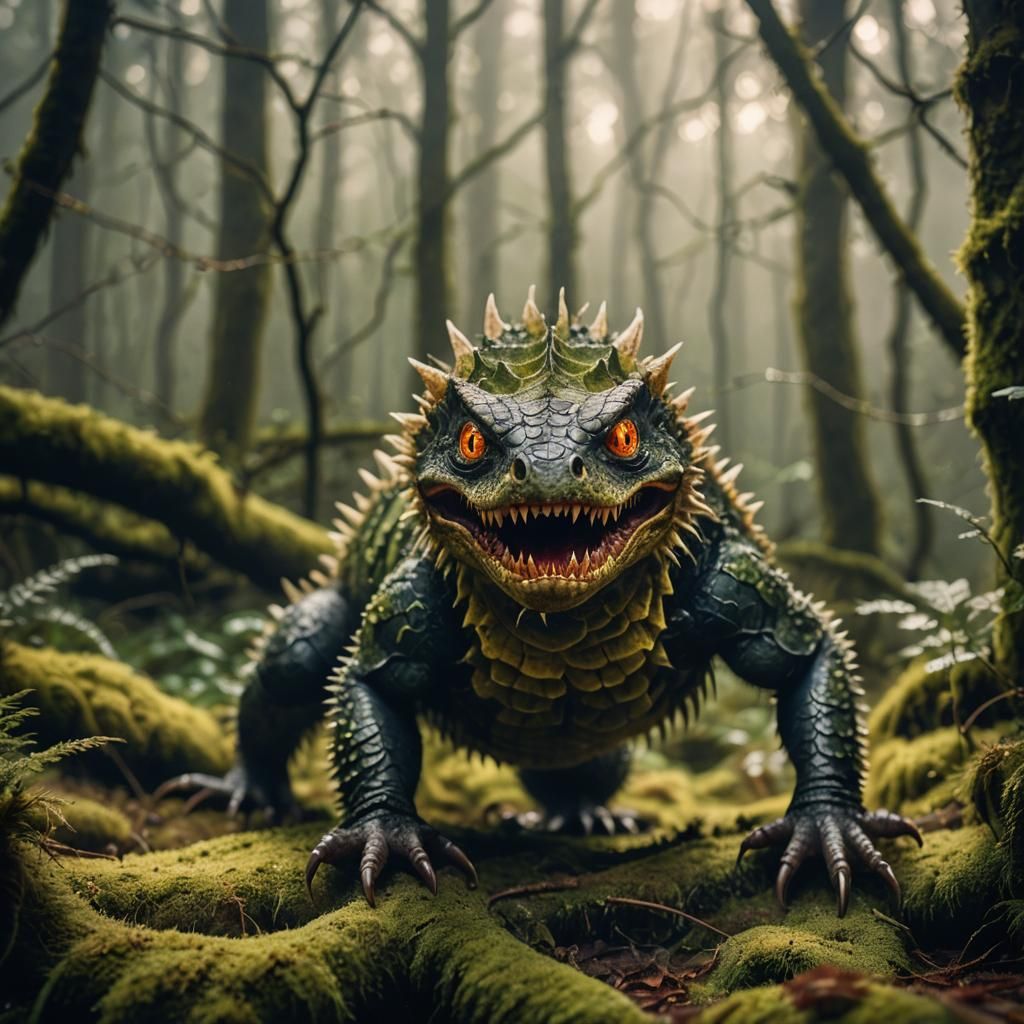 Eerie Cryptid in Misty Forest: Wildlife Photography