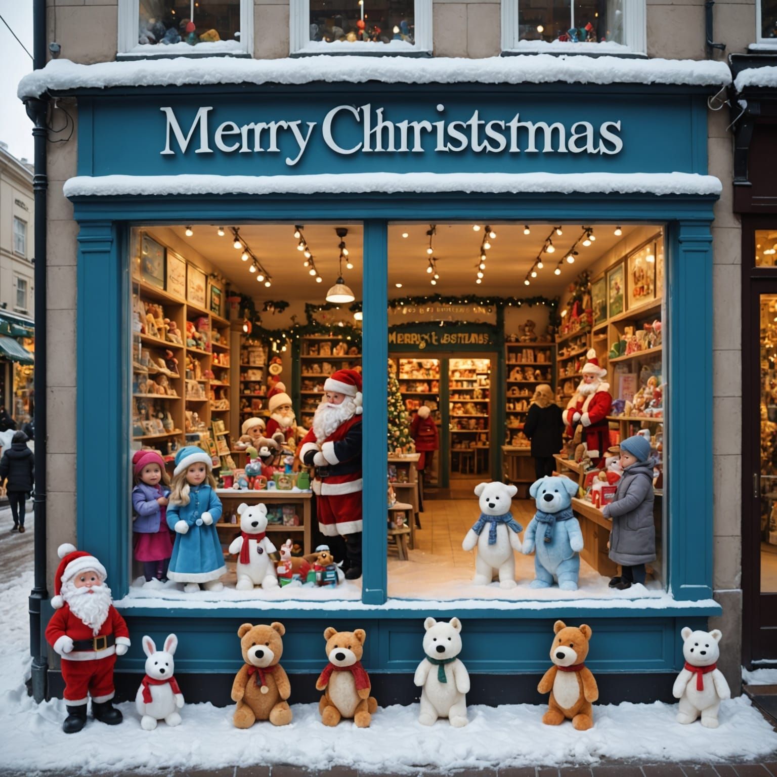 Miniature Winter Wonderland Toy Store Scene