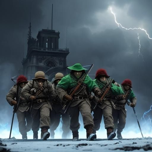 Chaotic Battle: Men, Elmo, Kraken, and Cthulhu