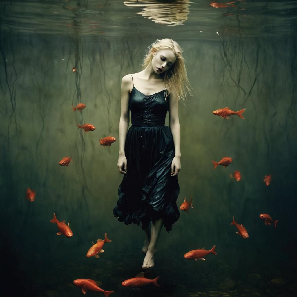 Wounded Blonde Drowning: Emotive Fine Art Photography