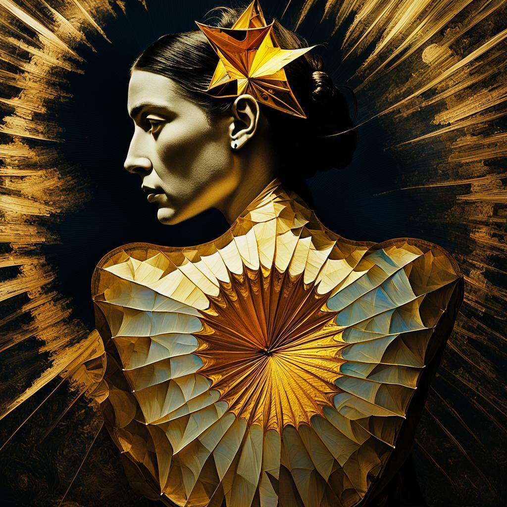 Luminous Fairy Rayograph in Van Gogh Style