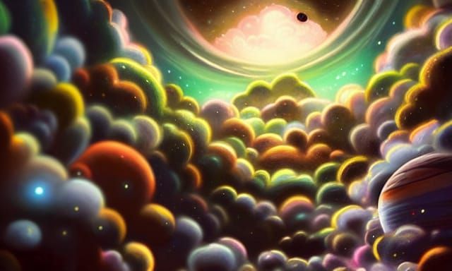 Cosmic City in Outer Space, Studio Ghibli Style