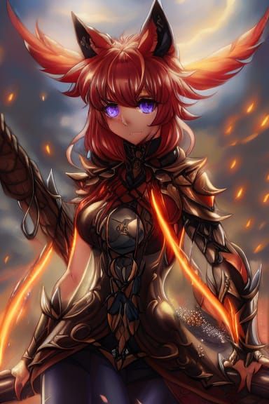 Heroic Fox Witch in Draconic Doublet