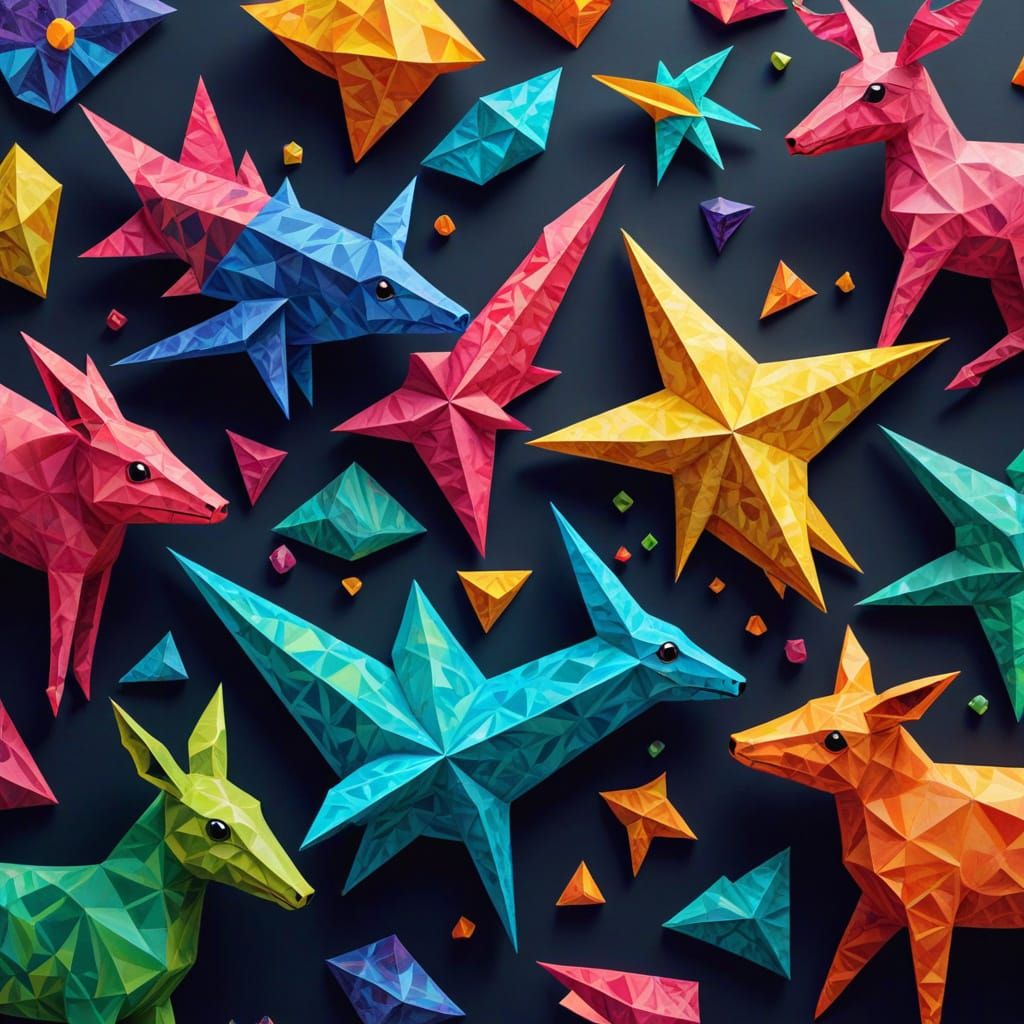 Multicolored Geometric Suncatchers in Abstract Expressionism