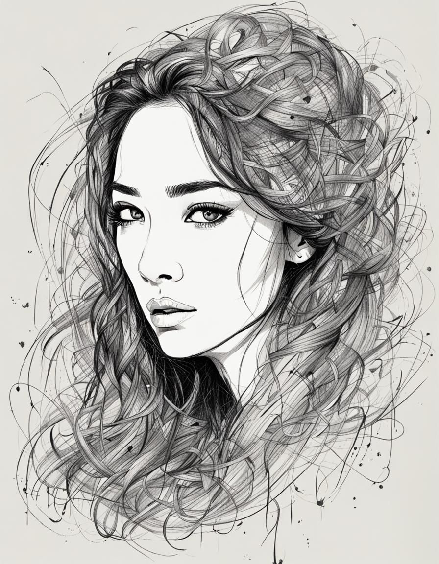 Most Beautiful Woman, Scribble Style Interpretation