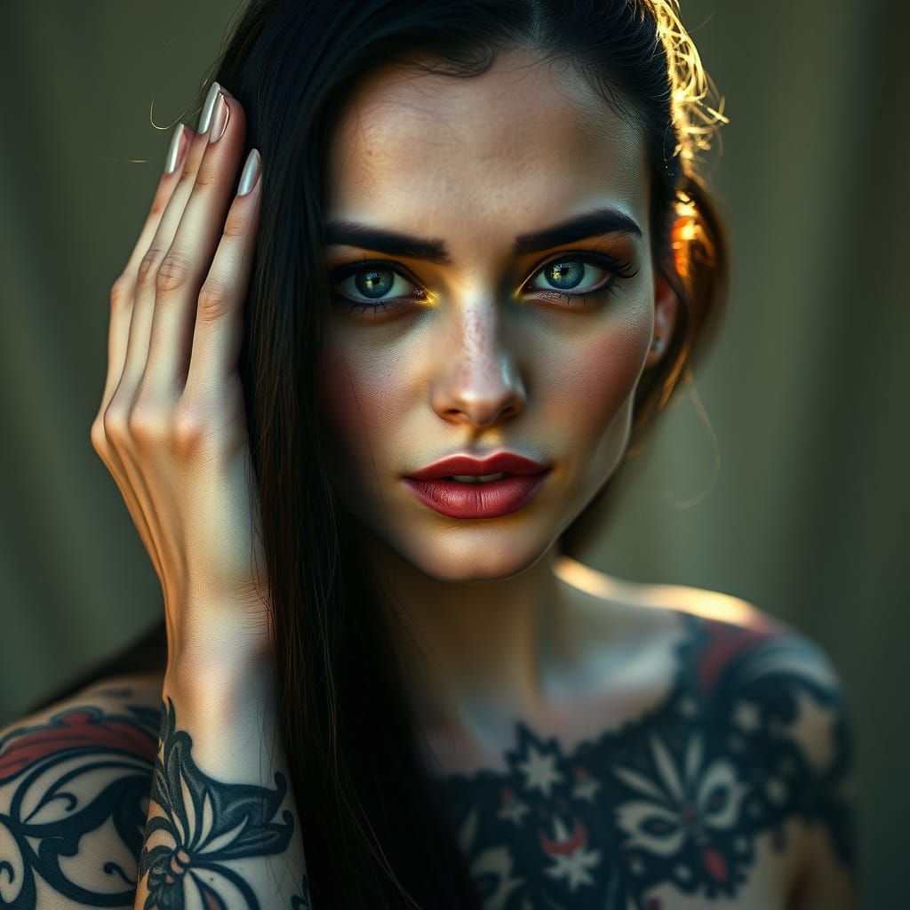 Mysterious Witch Kneeling in Forest Glade