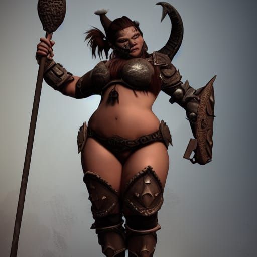 Seductive Orc War Chief in Fantasy Woods