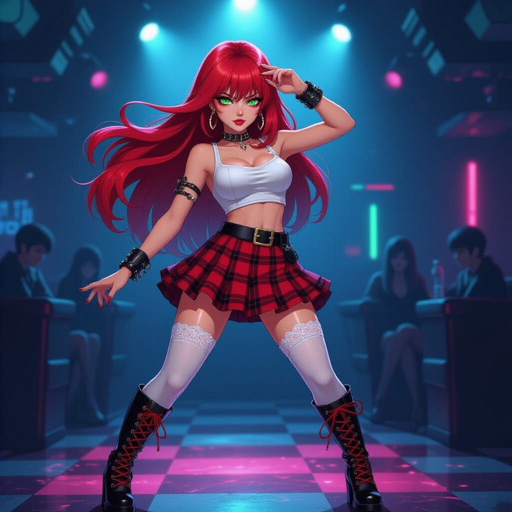 Cyberpunk Anime Woman in HR Giger Style