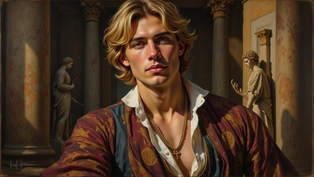 Tommaso dei Cavalieri Portrait in Michelangelo Style