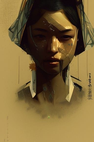 Japanese Girl with Traditional Ornaments