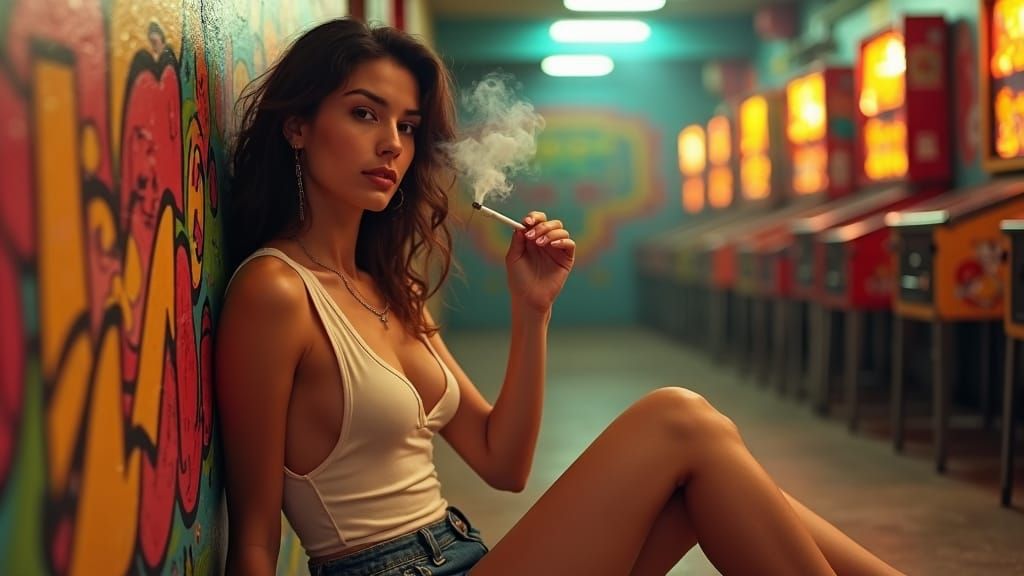 A full body photo realistic portrait of a beautiful 20 year ...