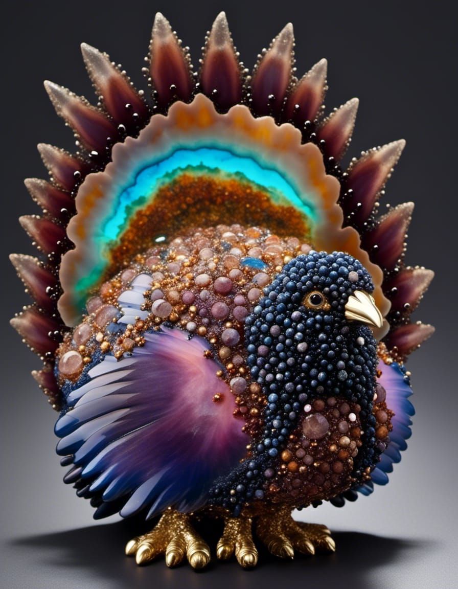 Cosmic Opal Geode Turkey Digital Art