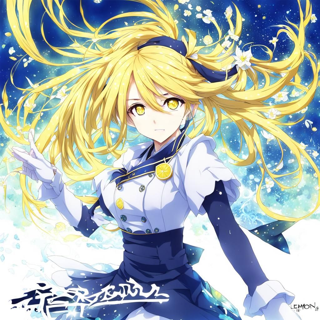 Stylized Lemon in Anime Key Visual Style