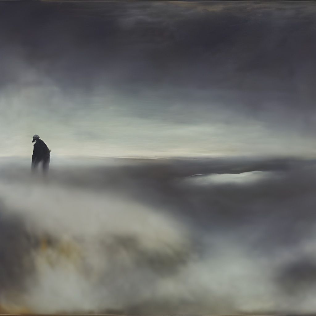 Dreamlike Wanderer Above a Misty Landscape
