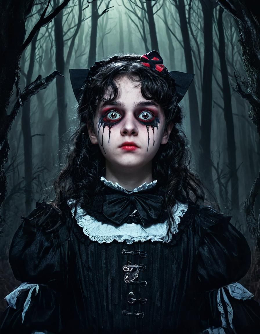 Creepypasta Girl in Dark Fantasy Anime Art