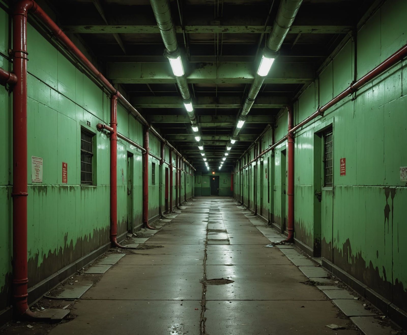 Abandoned Prison Walkway in Hauntingly Realistic Detail