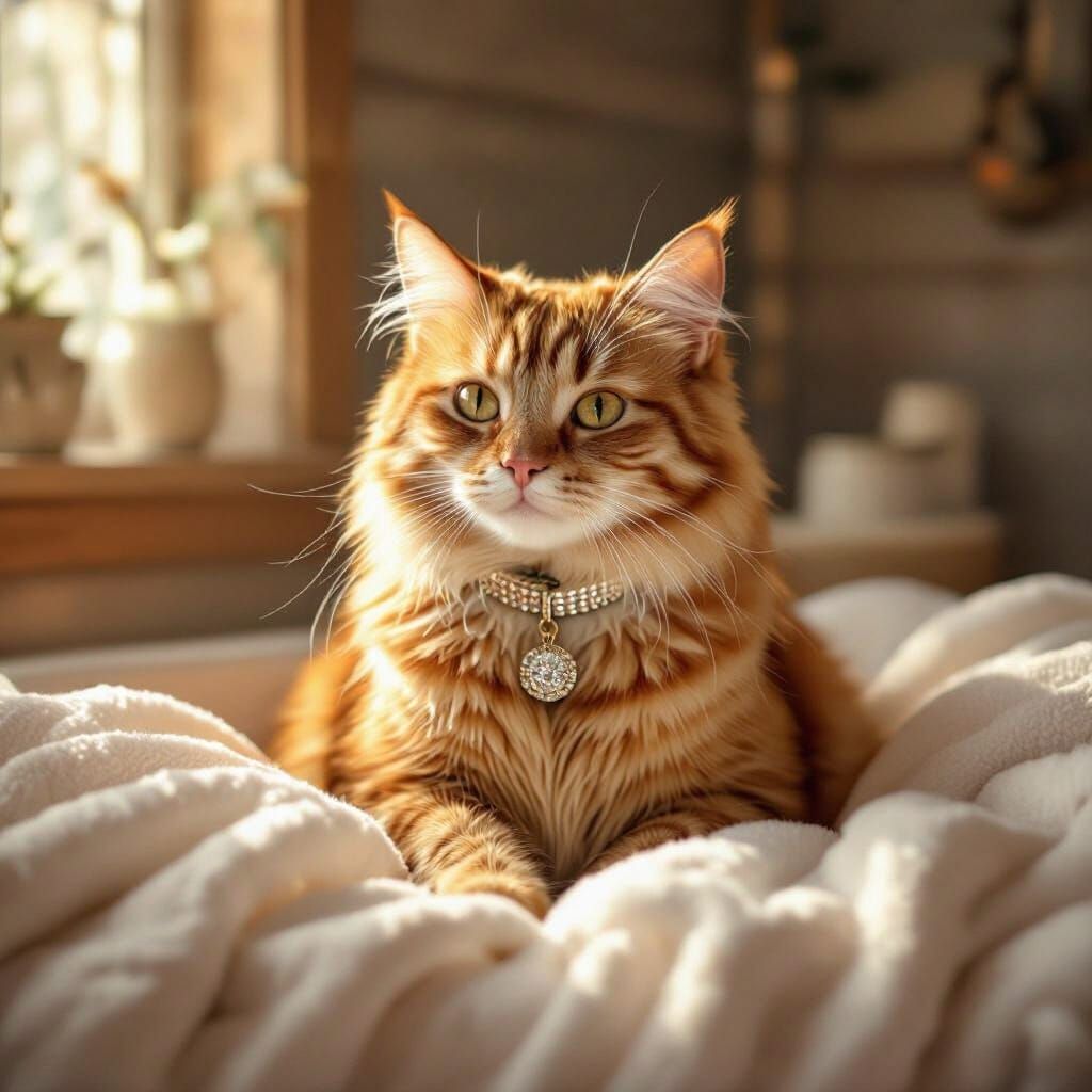 Majestic Ginger Cat in Dreamy, Whimsical Style