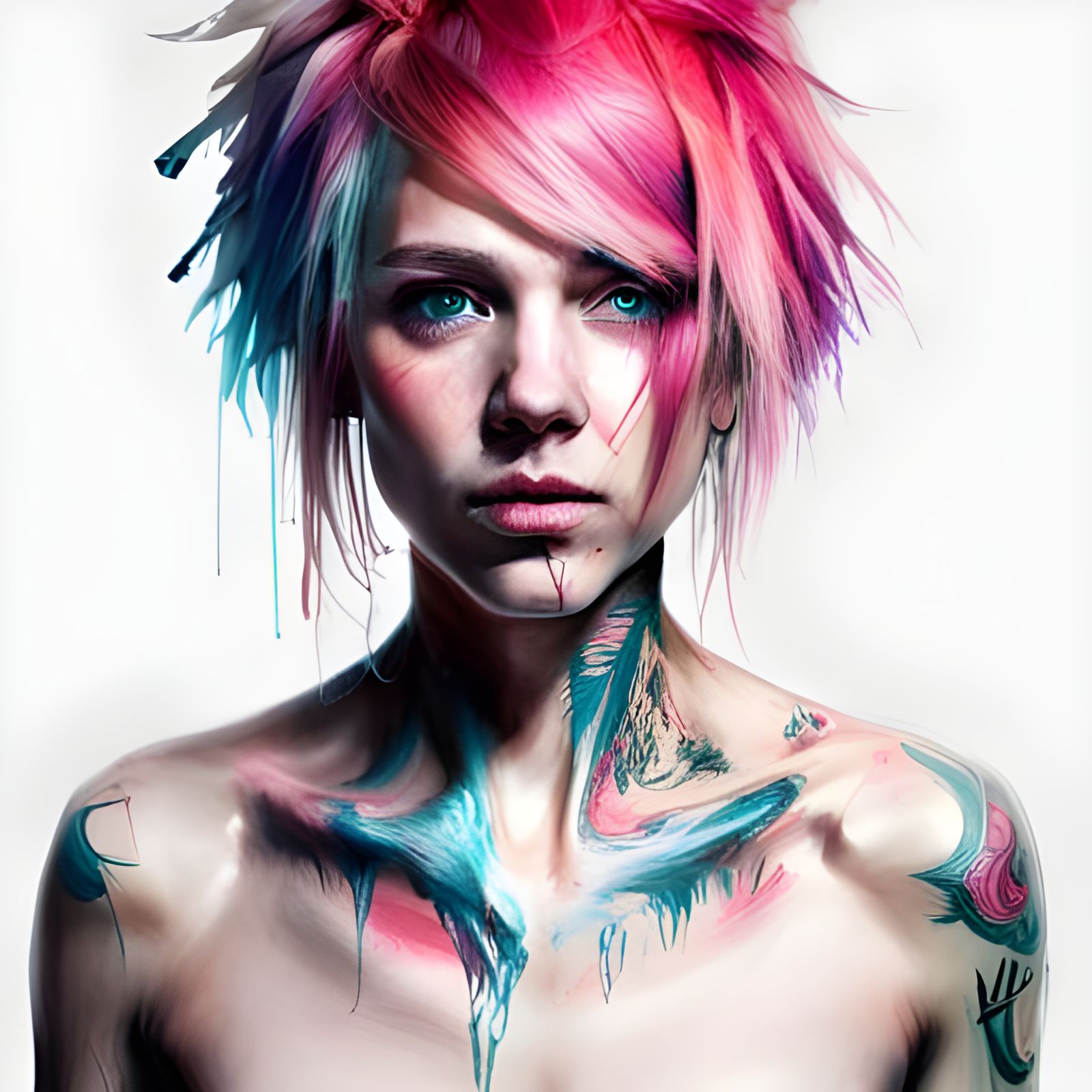 Neon Cyberpunk Hacker Girl Digital Illustration