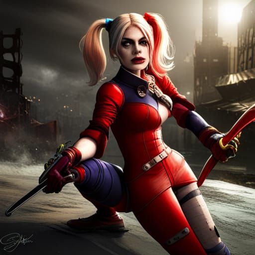 Harley Quinn Dark Fantasy Concept Art in 8K
