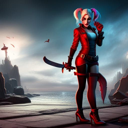 Harley Quinn in Dark Fantasy Style