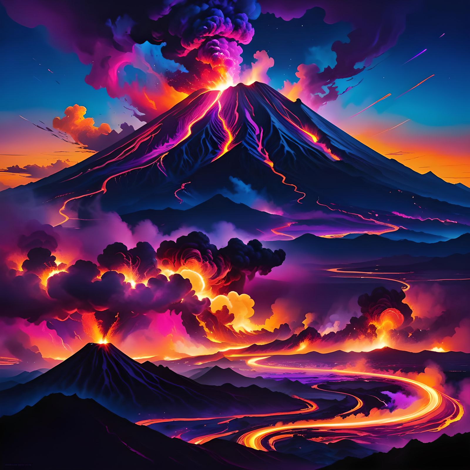 Purple Fury: The Spectacular Dance of an Erupting Volcano