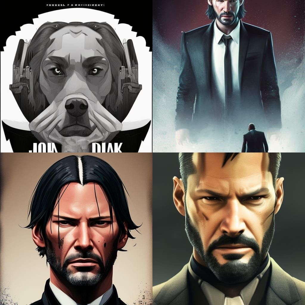 John Wick Portrait in Hyperdetailed Lighting