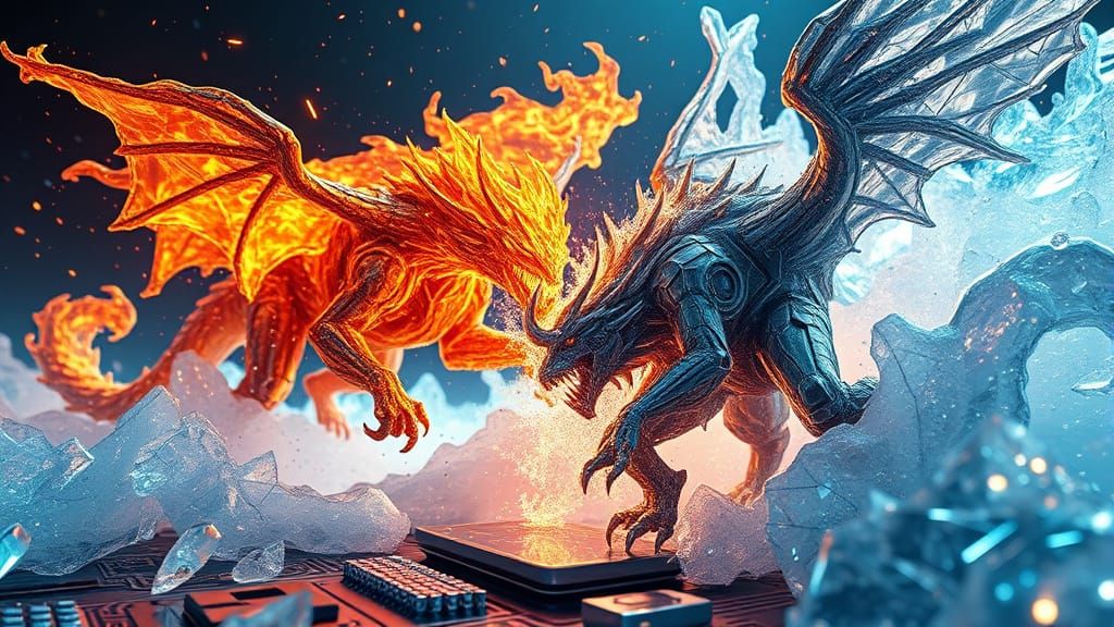 Fire and Ice Beasts Clash in Quantum Universe