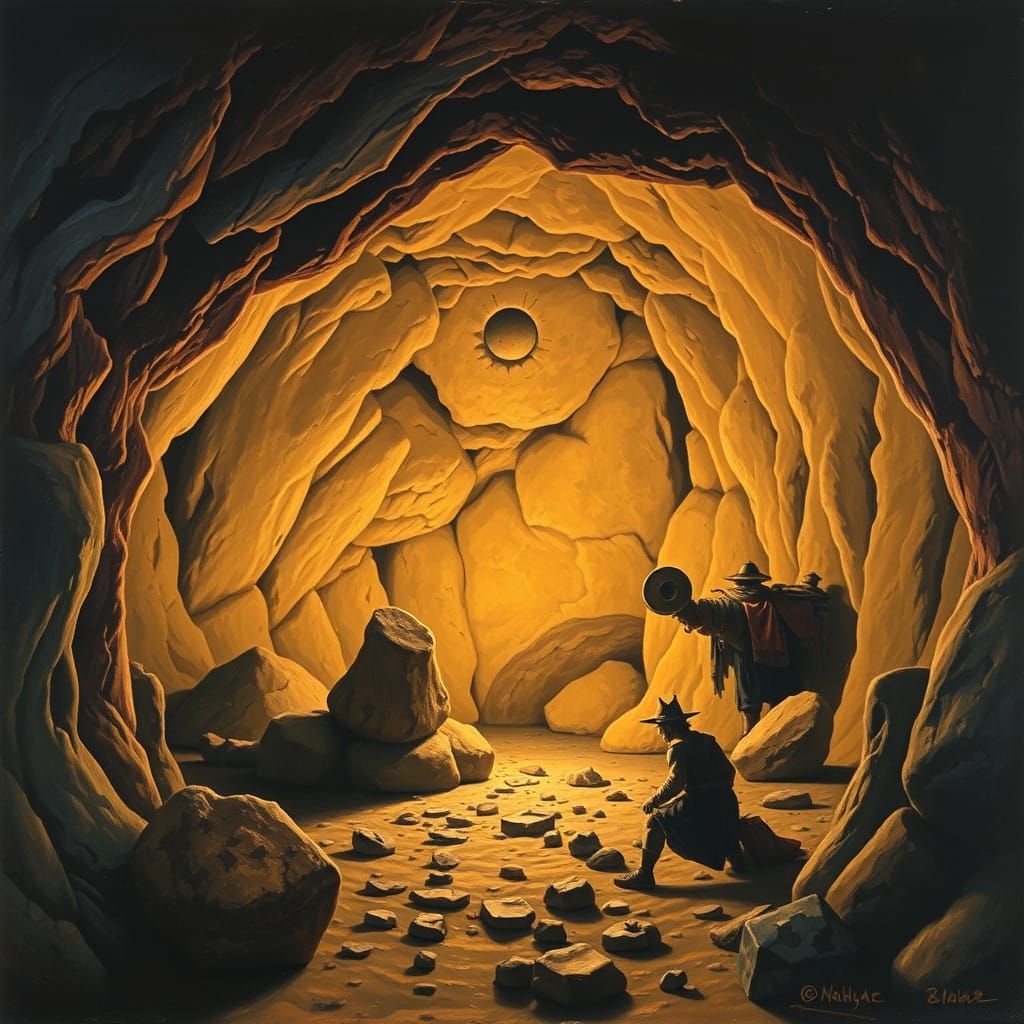 Rogue Discovers Hidden Treasure in Mysterious Cave Scene