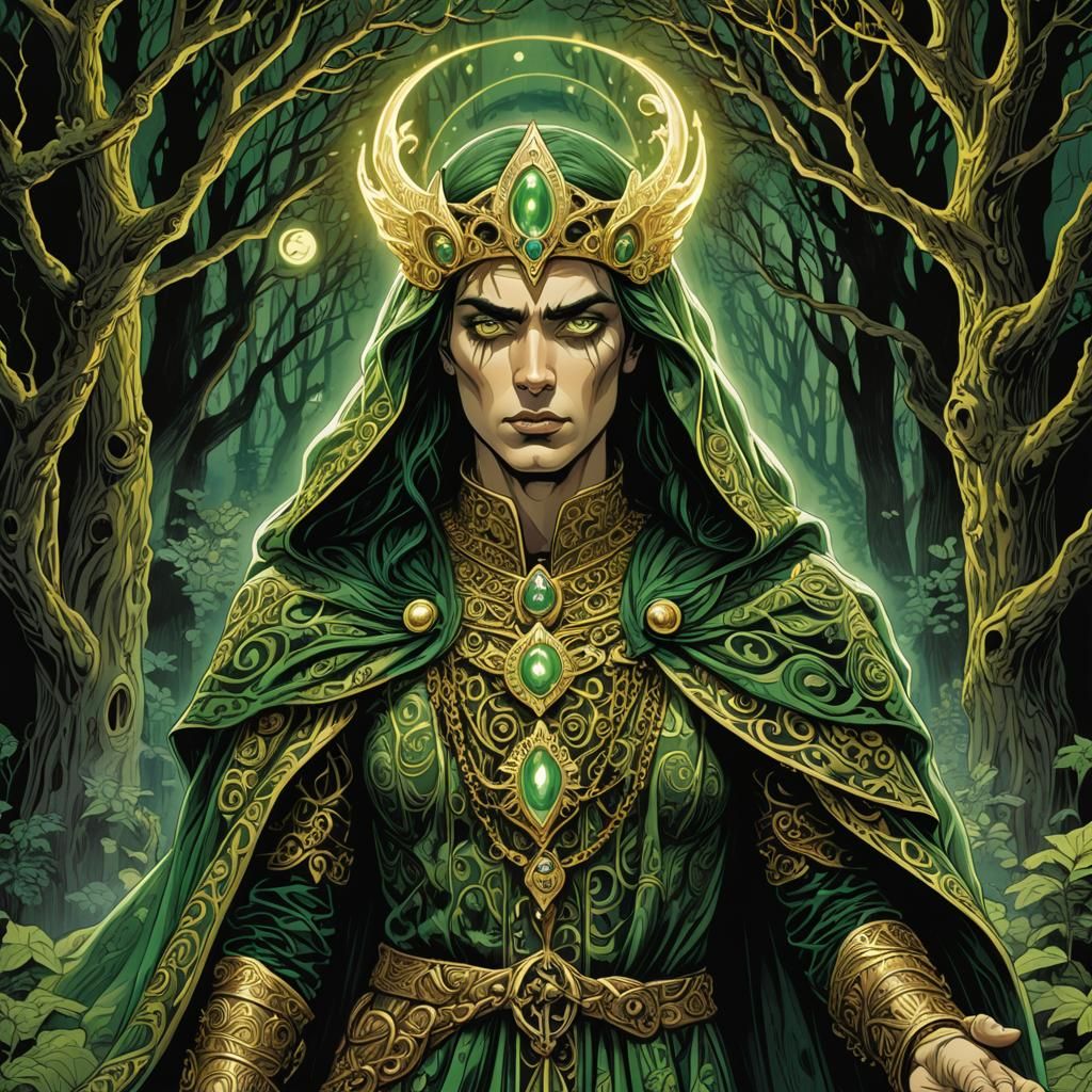 Medieval Norse Ghost in Dark Forest, Inspired by Jack Kirby