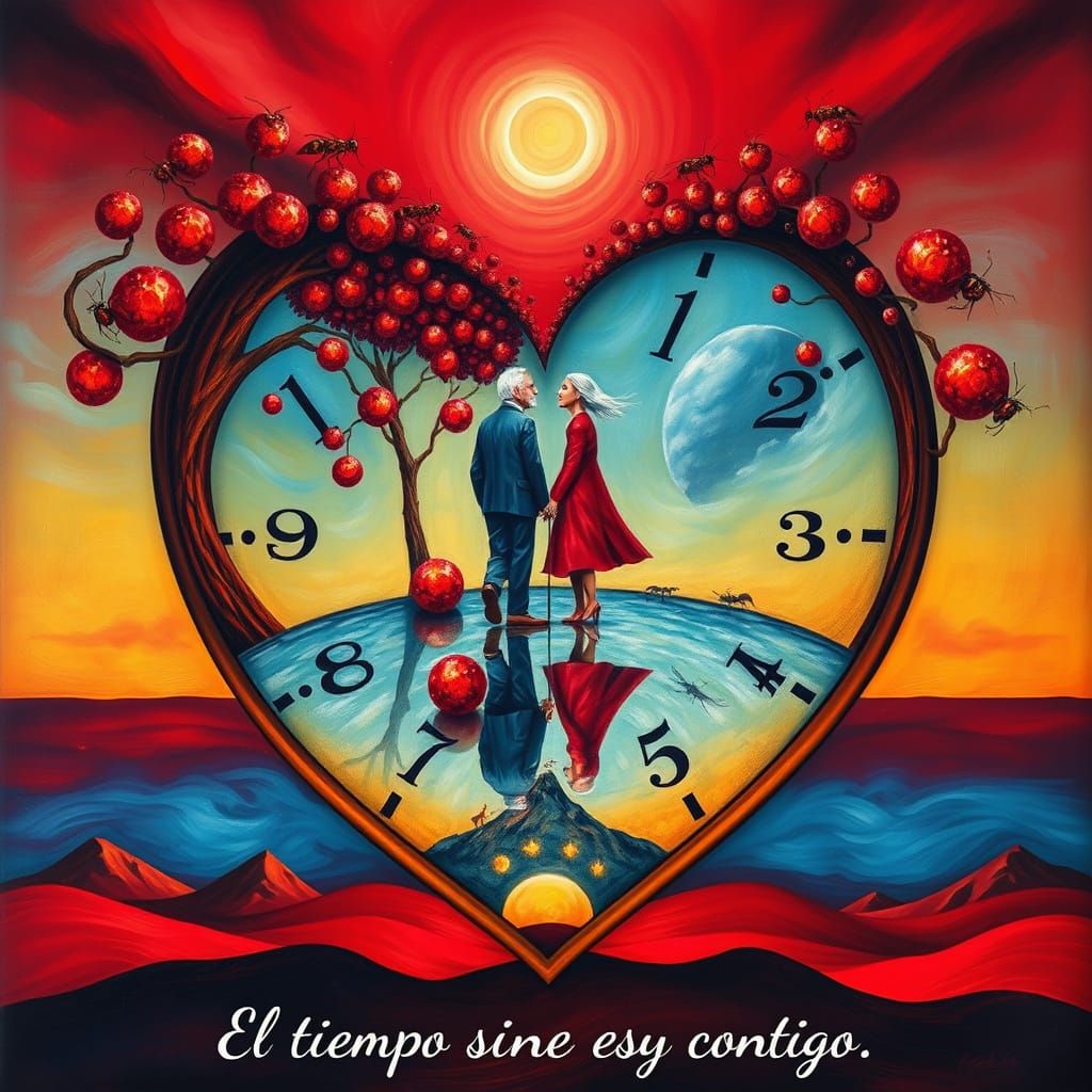 Surreal Valentine's Day Card Inspired by Dalí's Dreamscapes