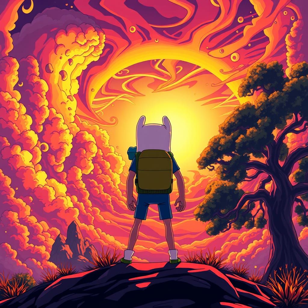 Finn's Triumphant Sunset in the Land of Ooo
