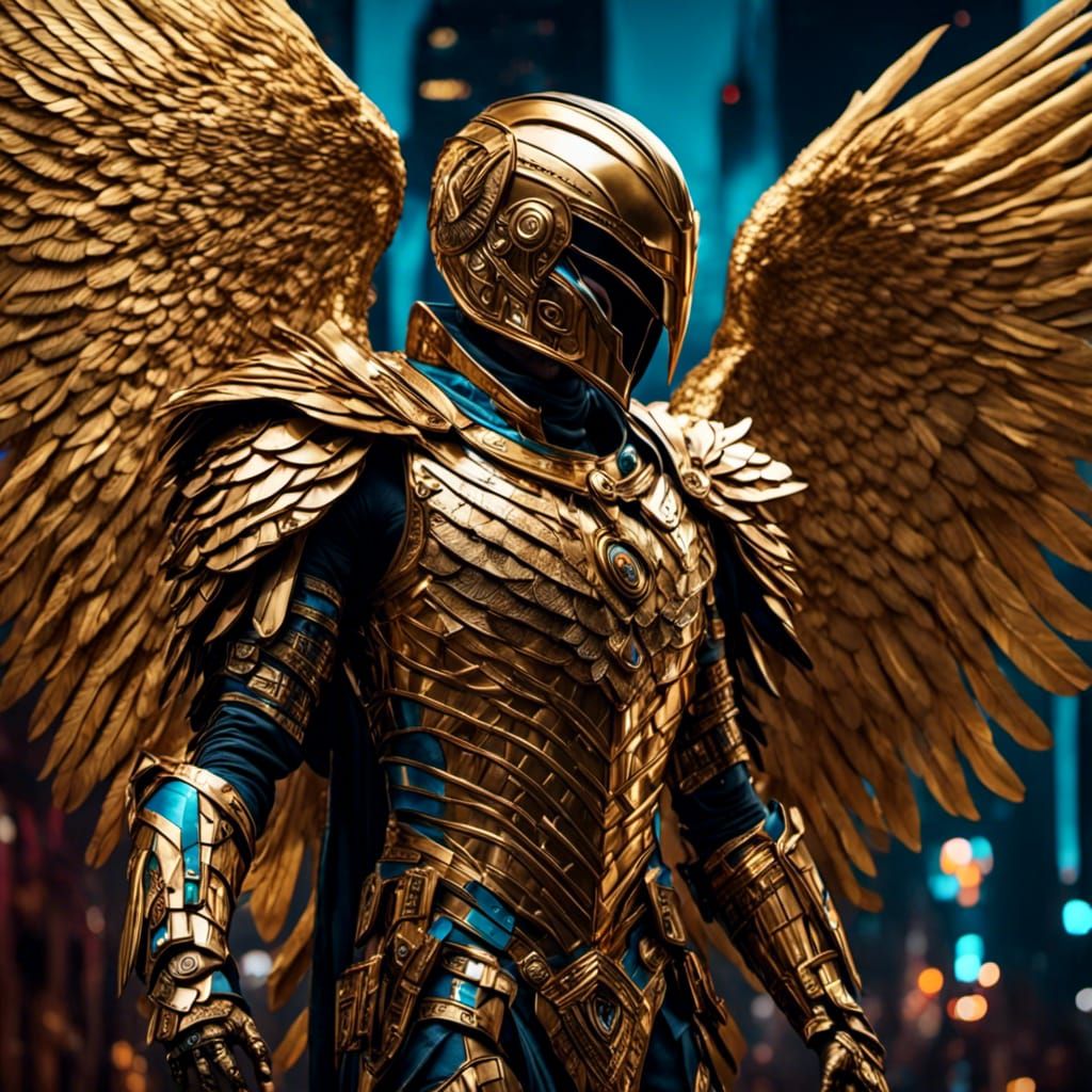 Horus, the Hawk Man, stands adorned in golden armor.