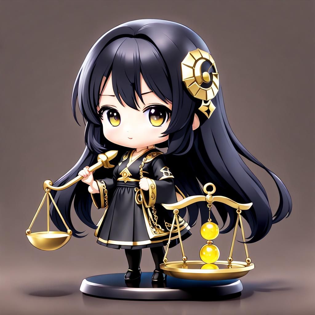 Chibi Girl with Libra Scale