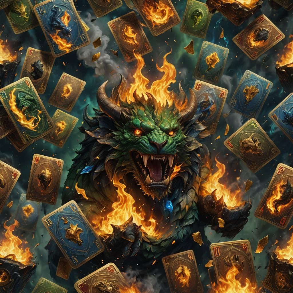Chimera's Cold Fire: A Hyperrealistic Splash Art Image