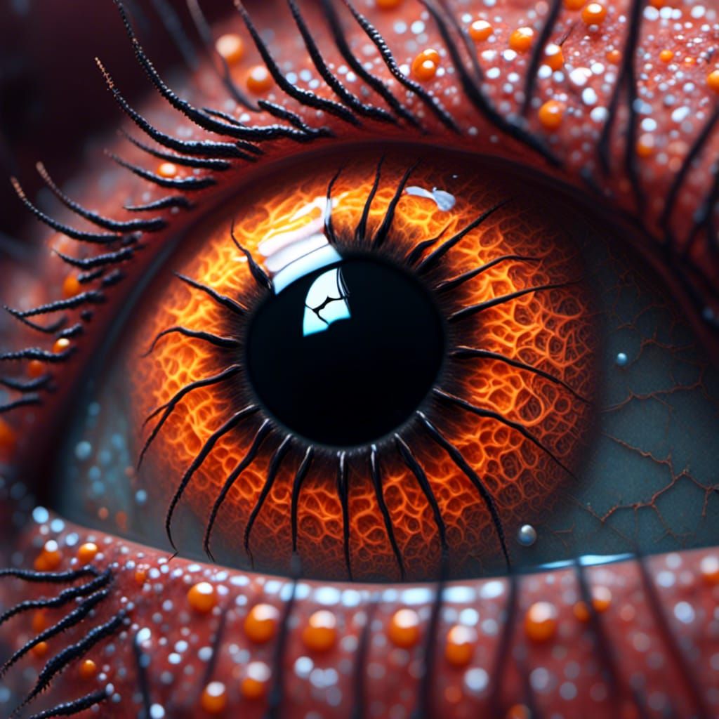 Creepy Detailed Eye with Spider Silhouette