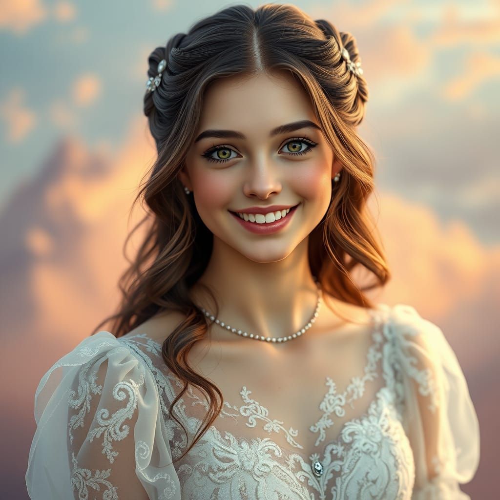 Ethereal European Beauty in Dreamy Fantasy Setting
