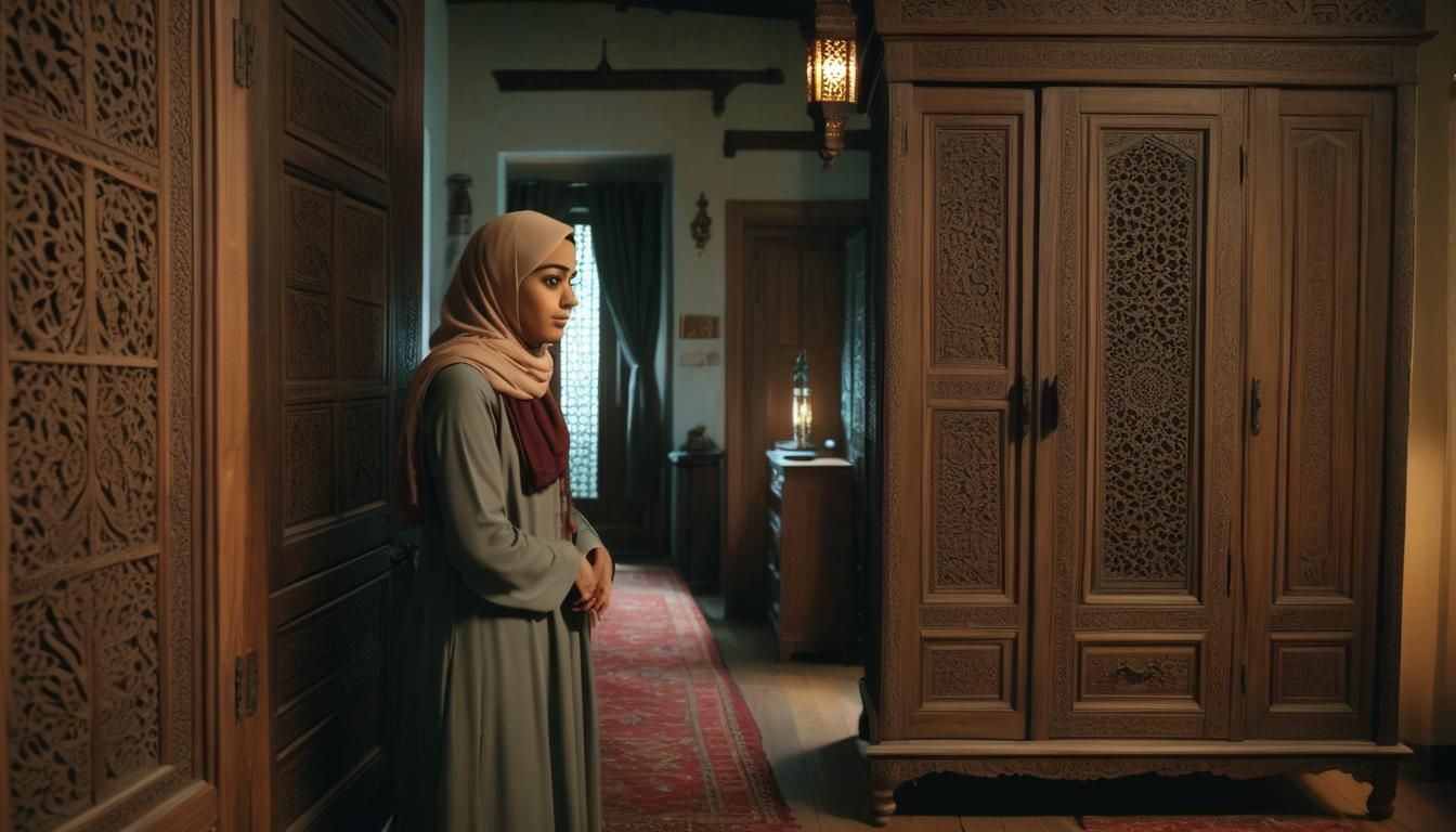 Cozy Room: Muslim Girl and the Wardrobe