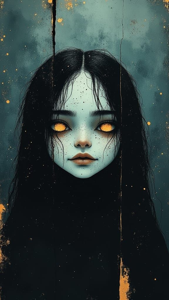 Terrifying Cartoon Ghost Face in Bengali Horror Style