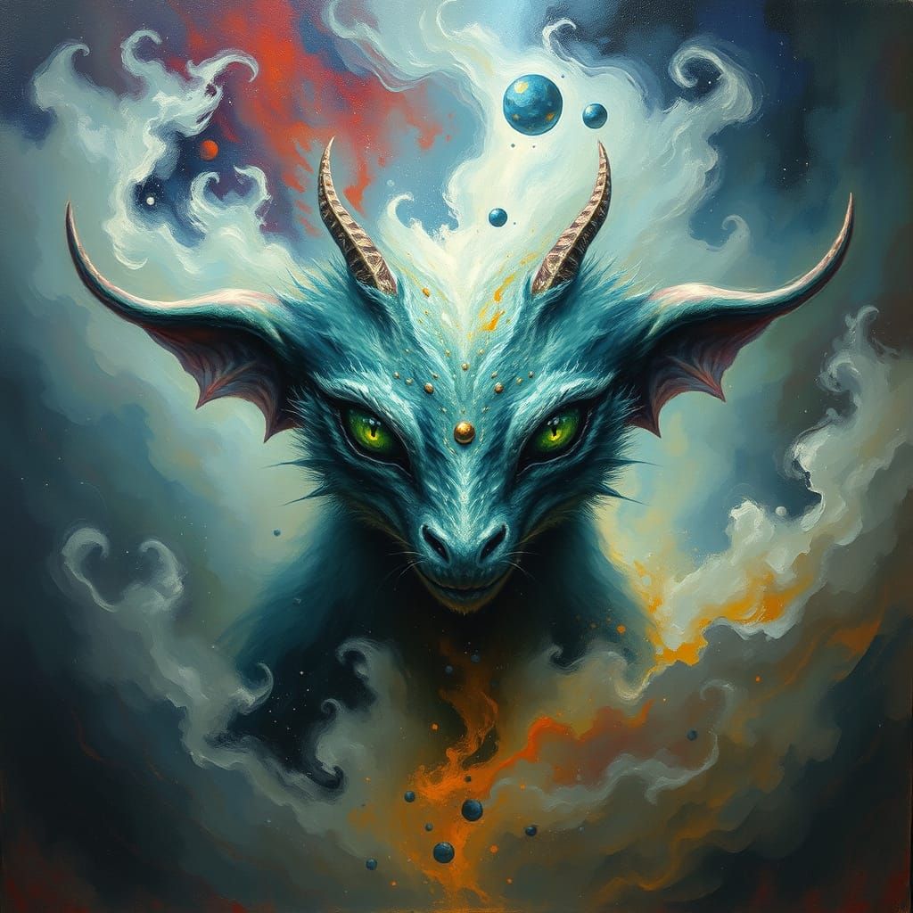 Otherworldly Being in Cosmic Dreamscape