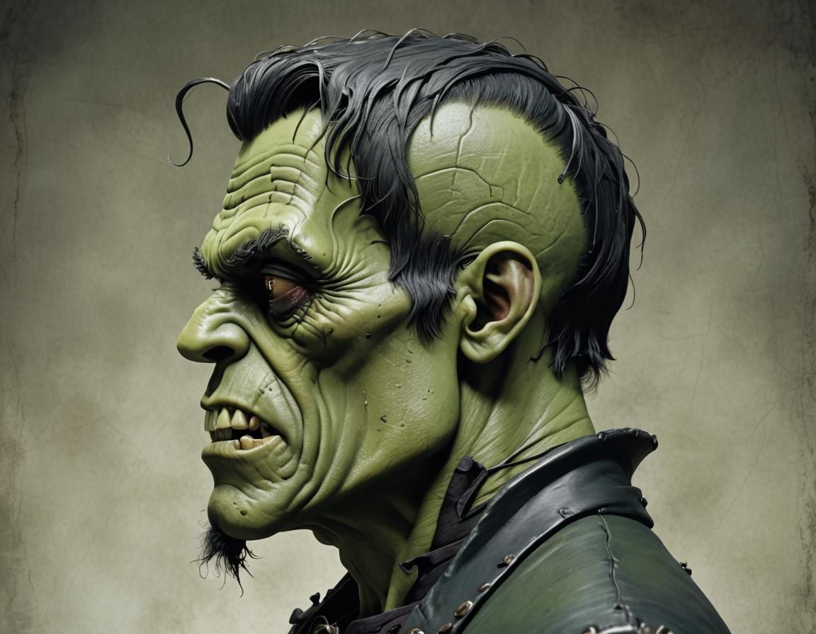 Gothic Cartoon: Hunchback Frankenstein Profile