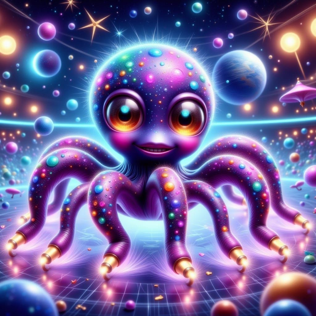 Whimsical Zodiac Spider-Octopus Speedster in Sparkly Roller ...